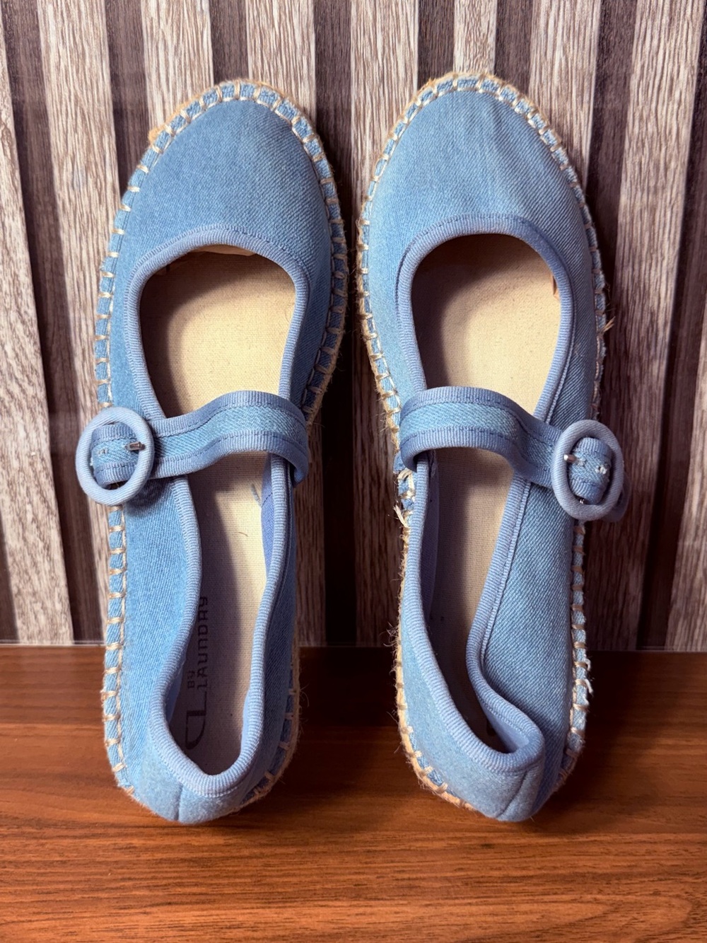 Light Blue Mary Jane Espadrille Flats